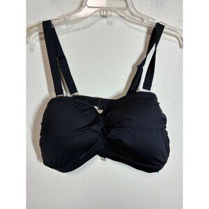 NWT Younique Padded Swimsuit Bikini Top Beach Summer Vacation Black Size 22W